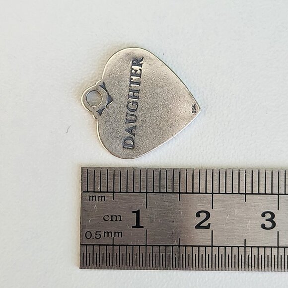 925 Sterling Silver Daughter Heart Charm - Picture 3 of 3